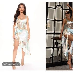 Satin Skirt Set Fashion Nova